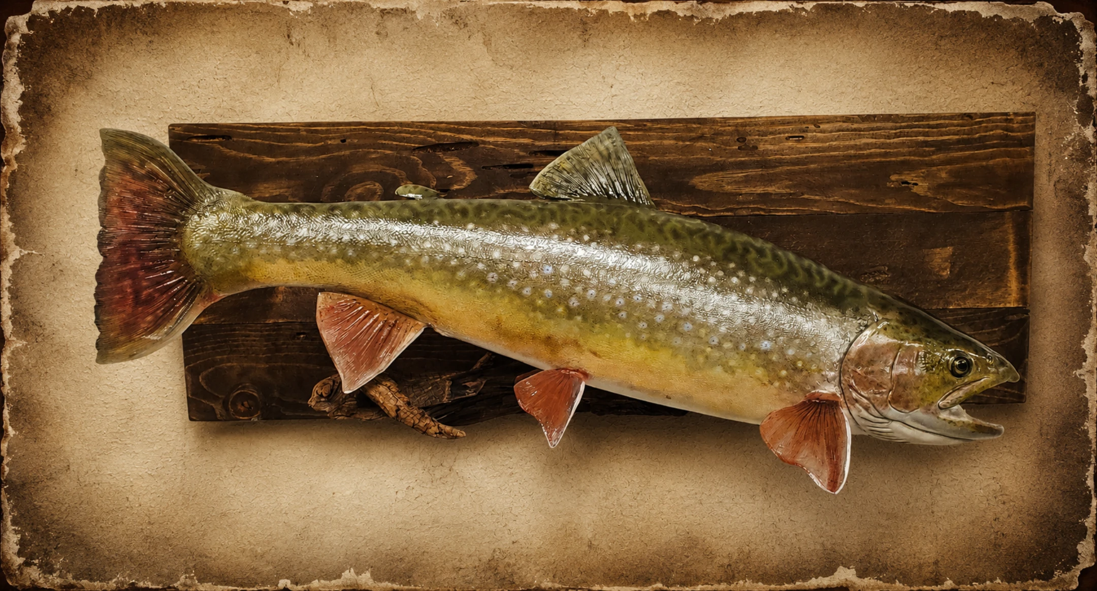 Brook trout mount in cold water habitat